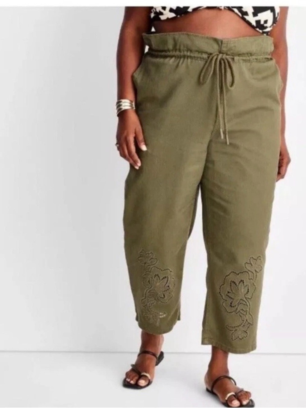 Future Collective w/ Jenny K Lopez High-Waisted Eyelet Pant